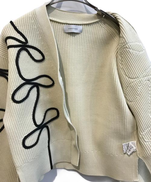 Adam et Rope（アダム エ ロペ）Adam et Rope (アダム エ ロペ) ラインニットカーディガン ベージュ サイズ:Freeの古着・服飾アイテム
