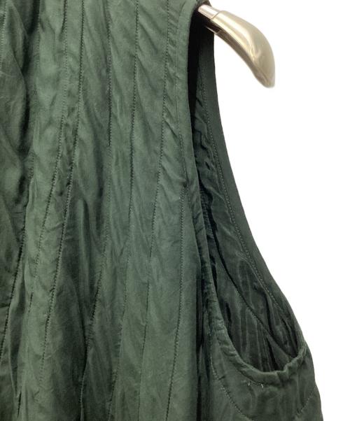 JURGEN LEHL（ヨーガンレール）JURGEN LEHL (ヨーガンレール) シルクコットンキルティングジレ ダークグリーン サイズ:SIZE Mの古着・服飾アイテム