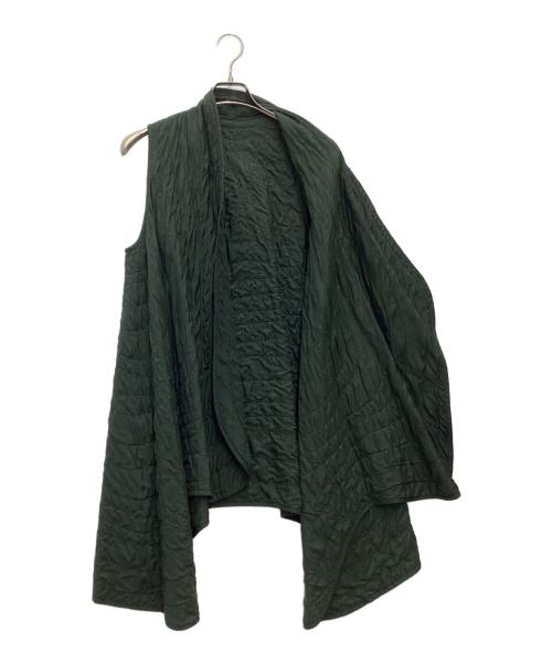 JURGEN LEHL（ヨーガンレール）JURGEN LEHL (ヨーガンレール) シルクコットンキルティングジレ ダークグリーン サイズ:SIZE Mの古着・服飾アイテム