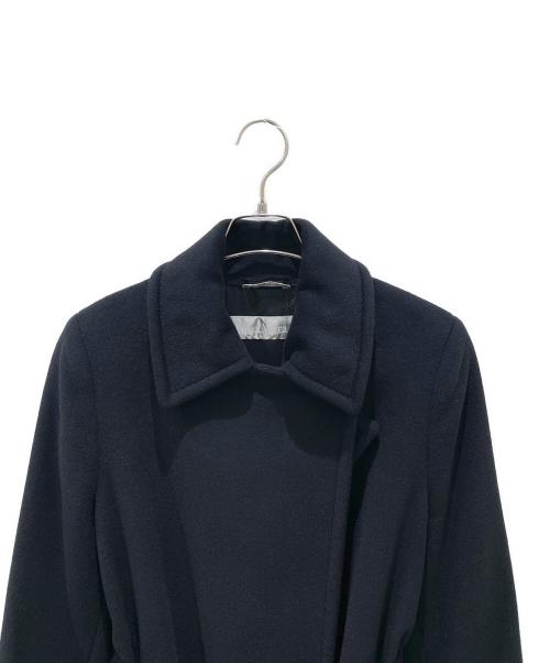 MaxMara（マックスマーラ）MaxMara (マックスマーラ) アンゴラウールベルテッドコート ブラック サイズ:40の古着・服飾アイテム