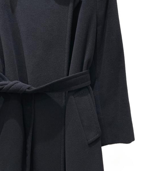 MaxMara（マックスマーラ）MaxMara (マックスマーラ) アンゴラウールベルテッドコート ブラック サイズ:40の古着・服飾アイテム