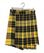 JUNYA WATANABE COMME des GARCONS(ジュンヤワタナベ コムデギャルソン）の古着「タータンチェックプリーツスカート　JT-P016/AD2017」｜イエロー