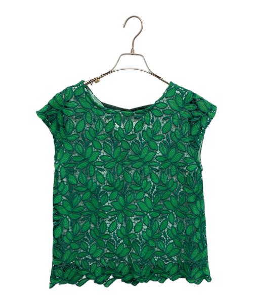 mila schon（ミラ ショーン）mila schon (ミラ ショーン) リーフレースセットアップ グリーン サイズ:TOP:40/SK:38の古着・服飾アイテム