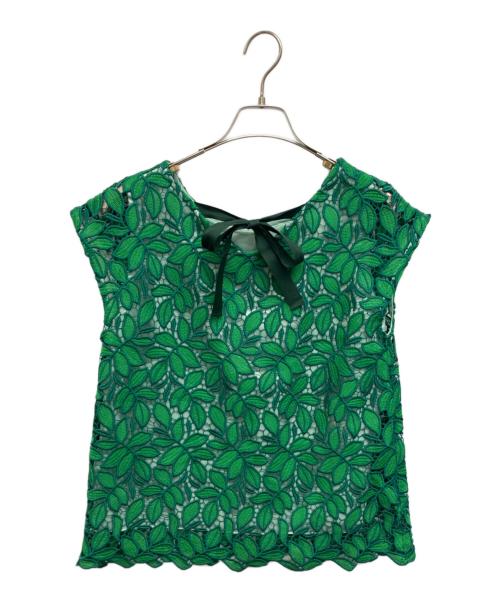mila schon（ミラ ショーン）mila schon (ミラ ショーン) リーフレースセットアップ グリーン サイズ:TOP:40/SK:38の古着・服飾アイテム