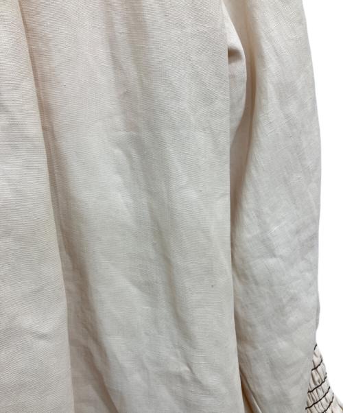JIL SANDER（ジルサンダー）JIL SANDER (ジルサンダー) 22AW ステッチギャザーリネンワンピース アイボリー サイズ:SIZE 32の古着・服飾アイテム