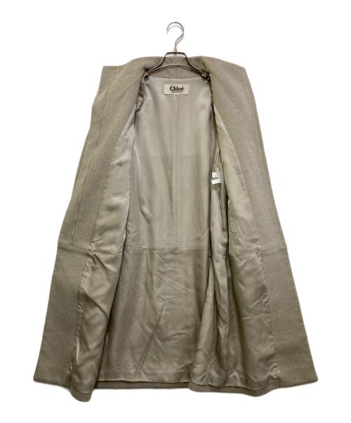 Chloe（クロエ）Chloe (クロエ) ウールアンゴラスタンドカラーコート ベージュ サイズ:40の古着・服飾アイテム