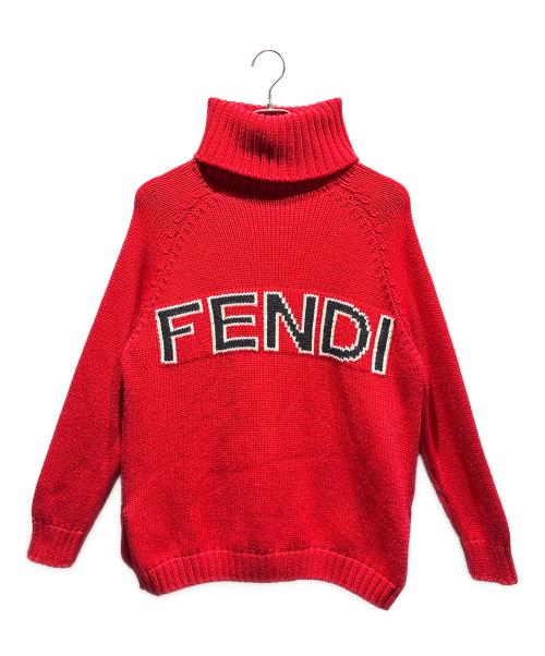 FENDI（フェンディ）FENDI (フェンディ) タートルネックニット レッド サイズ:38の古着・服飾アイテム