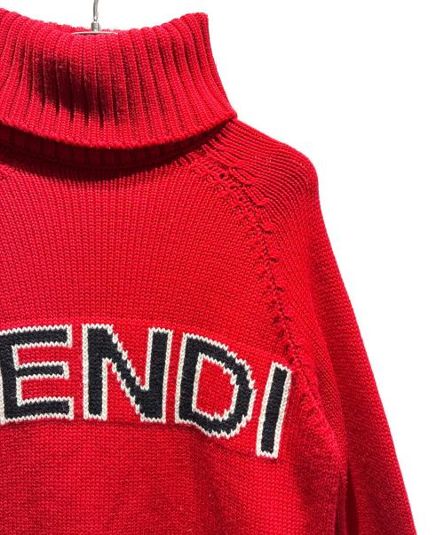 FENDI（フェンディ）FENDI (フェンディ) タートルネックニット レッド サイズ:38の古着・服飾アイテム