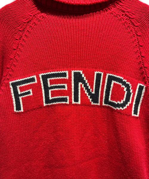 FENDI（フェンディ）FENDI (フェンディ) タートルネックニット レッド サイズ:38の古着・服飾アイテム