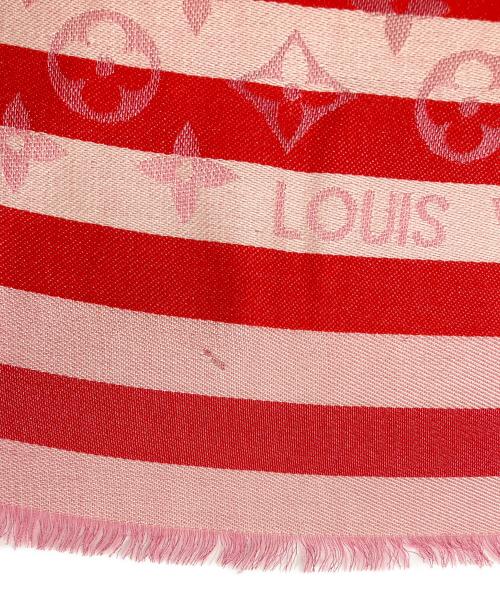 LOUIS VUITTON（ルイ ヴィトン）LOUIS VUITTON (ルイ ヴィトン) 大判ストール レッド×ホワイトの古着・服飾アイテム