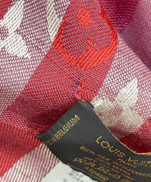 LOUIS VUITTON（ルイ ヴィトン）LOUIS VUITTON (ルイ ヴィトン) 大判ストール レッド×ホワイトの古着・服飾アイテム