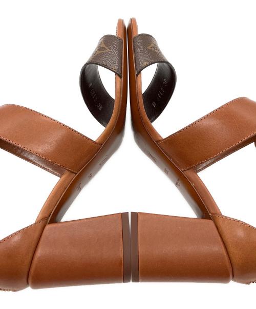 LOUIS VUITTON（ルイ ヴィトン）LOUIS VUITTON (ルイ ヴィトン) LVサークル モノグラム ヒールサンダル ブラウン サイズ:36 1/2の古着・服飾アイテム