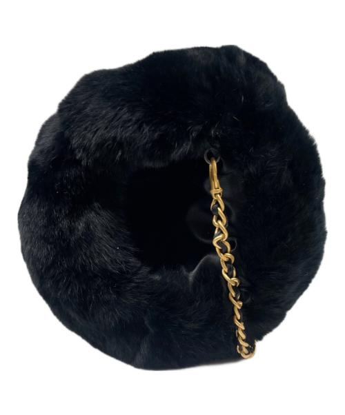 CHANEL（シャネル）CHANEL (シャネル) ラパン ファーチェーンショルダーバッグ ブラックの古着・服飾アイテム