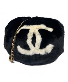 CHANEL（シャネル）の古着「ラパン ファーチェーンショルダーバッグ」｜ブラック