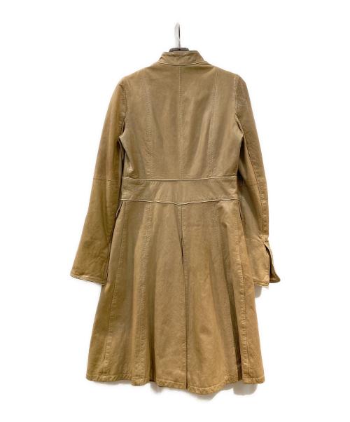EMPORIO ARMANI（エンポリオアルマーニ）EMPORIO ARMANI (エンポリオアルマーニ) レザーコート ブラウン サイズ:38の古着・服飾アイテム