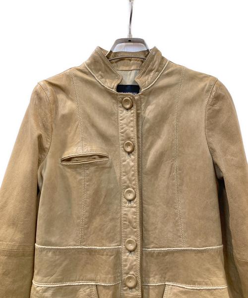 EMPORIO ARMANI（エンポリオアルマーニ）EMPORIO ARMANI (エンポリオアルマーニ) レザーコート ブラウン サイズ:38の古着・服飾アイテム