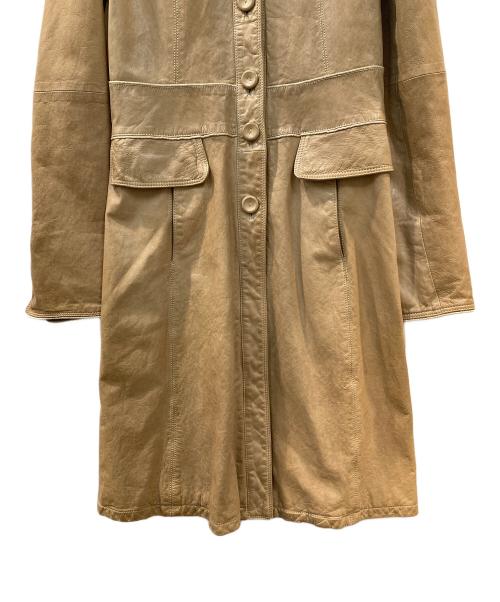EMPORIO ARMANI（エンポリオアルマーニ）EMPORIO ARMANI (エンポリオアルマーニ) レザーコート ブラウン サイズ:38の古着・服飾アイテム
