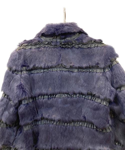 EMPORIO ARMANI（エンポリオアルマーニ）EMPORIO ARMANI (エンポリオアルマーニ) ファー切替コート パープル サイズ:38の古着・服飾アイテム