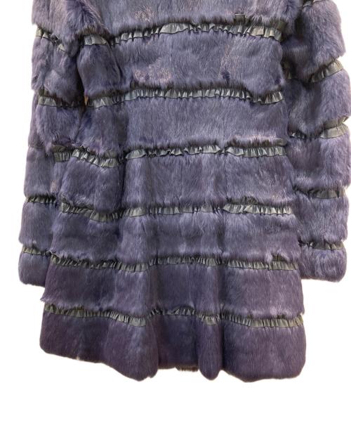 EMPORIO ARMANI（エンポリオアルマーニ）EMPORIO ARMANI (エンポリオアルマーニ) ファー切替コート パープル サイズ:38の古着・服飾アイテム