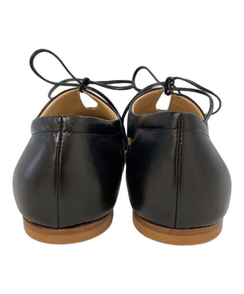 FABIO RUSCONI（ファビオルスコーニ）FABIO RUSCONI (ファビオルスコーニ) レースアップフラットシューズ ブラック サイズ:37の古着・服飾アイテム