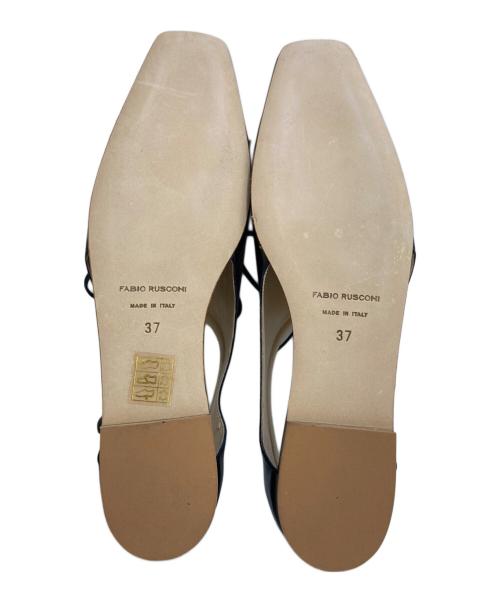 FABIO RUSCONI（ファビオルスコーニ）FABIO RUSCONI (ファビオルスコーニ) レースアップフラットシューズ ブラック サイズ:37の古着・服飾アイテム