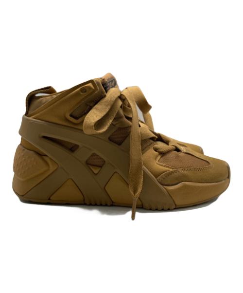 Onitsuka Tiger（オニツカタイガー）Onitsuka Tiger (オニツカタイガー) BIG LOGO TRAINER PUFFED ハイカットスニーカー ブラウン サイズ:24.5cm 未使用品の古着・服飾アイテム