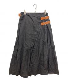 O'NEIL OF DUBLIN×SHIPS（オニールオブダブリン×シップス）の古着「別注リネンロングスカート」｜ブラック