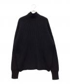 QUALIAクオリア）の古着「double neck pullover」｜ブラック
