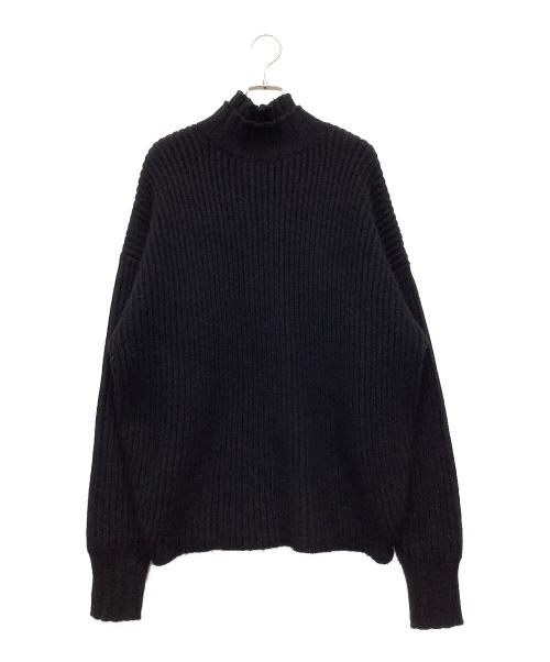 QUALIA（クオリア）QUALIA (クオリア) double neck pullover ブラック サイズ:FREEの古着・服飾アイテム
