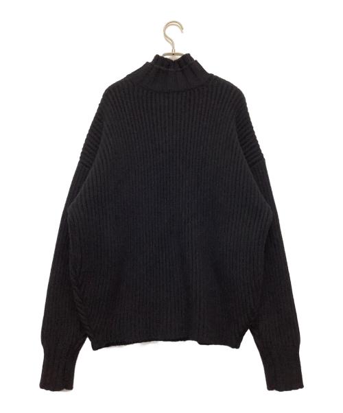 QUALIA（クオリア）QUALIA (クオリア) double neck pullover ブラック サイズ:FREEの古着・服飾アイテム