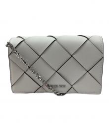 MICHAEL KORS（マイケル・コース）の古着「JET SET ウーヴン レザー クロスボディ ミディアム」｜ホワイト