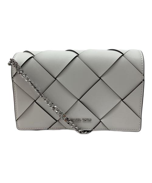 MICHAEL KORS（マイケル・コース）MICHAEL KORS (マイケル・コース) JET SET ウーヴン レザー クロスボディ ミディアム ホワイトの古着・服飾アイテム