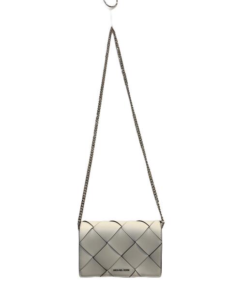 MICHAEL KORS（マイケル・コース）MICHAEL KORS (マイケル・コース) JET SET ウーヴン レザー クロスボディ ミディアム ホワイトの古着・服飾アイテム