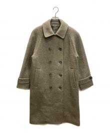 theory luxe（セオリーリュクス）の古着「ダブルブークレロングコート」｜ブラウン