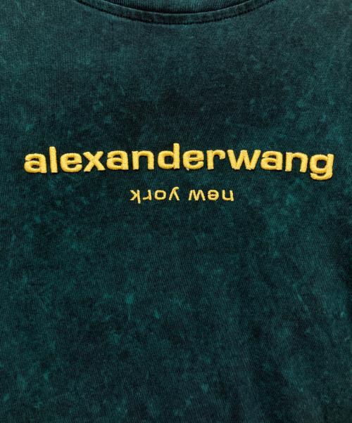 ALEXANDER WANG（アレキサンダー・ワン）ALEXANDER WANG (アレキサンダー・ワン) ロゴ刺繍ロングスリーブカットソー グリーン サイズ:SIZE XLの古着・服飾アイテム