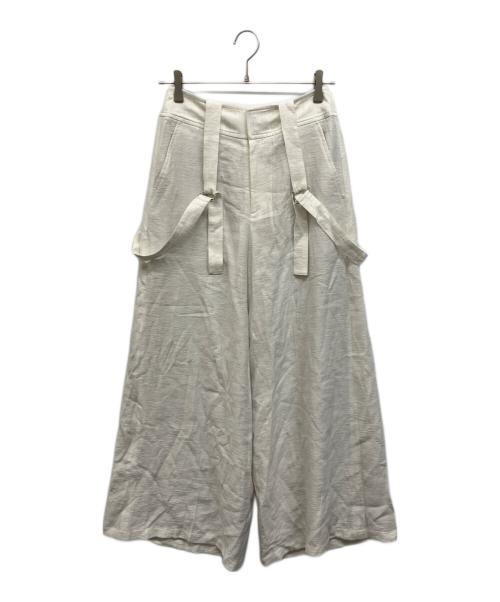 Noble（ノーブル）Noble (ノーブル) ファジーリネンロングサスペンダー2wayパンツ ホワイト サイズ:38 未使用品の古着・服飾アイテム