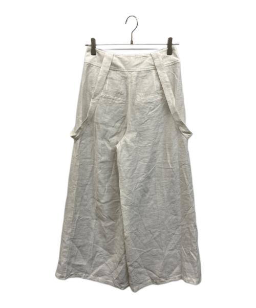 Noble（ノーブル）Noble (ノーブル) ファジーリネンロングサスペンダー2wayパンツ ホワイト サイズ:38 未使用品の古着・服飾アイテム