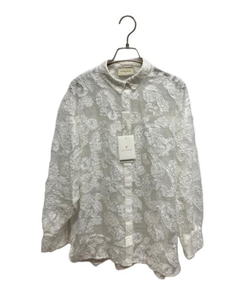 UNITED ARROWS（ユナイテッドアローズ）UNITED ARROWS (ユナイテッドアローズ) ペイズリーカットジャガードブラウス ホワイト サイズ:Freeの古着・服飾アイテム