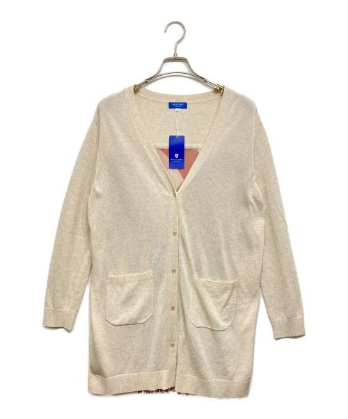 BLUE LABEL CRESTBRIDGE（ブルーレーベルクレストブリッジ）BLUE LABEL CRESTBRIDGE (ブルーレーベルクレストブリッジ) バックプリーツカーディガン ベージュ サイズ:38の古着・服飾アイテム