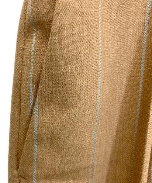 ebure（エブール）ebure (エブール) 38106000408　ブライトビスストライプタックワイドパンツ ブラウン サイズ:38の古着・服飾アイテム