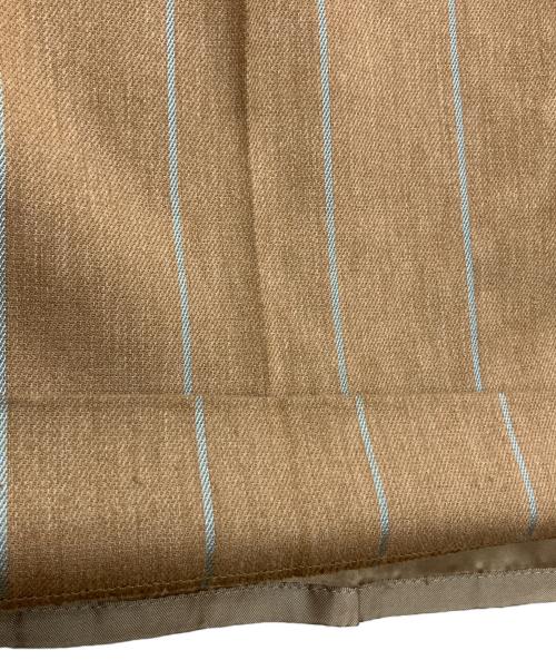 ebure（エブール）ebure (エブール) 38106000408　ブライトビスストライプタックワイドパンツ ブラウン サイズ:38の古着・服飾アイテム