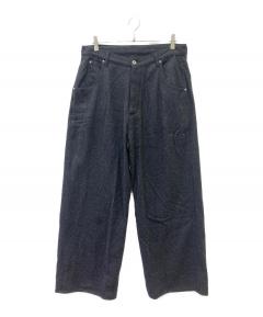 中古・古着通販】sulvam (サルバム) ウールストライプパンツ ネイビー