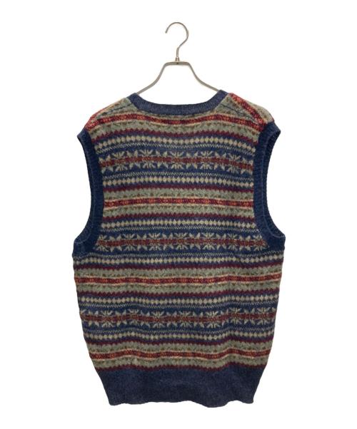 POLO RALPH LAUREN（ポロ・ラルフローレン）POLO RALPH LAUREN (ポロ・ラルフローレン) 総柄アルパカ混ニットベスト ネイビー サイズ:SIZE Lの古着・服飾アイテム