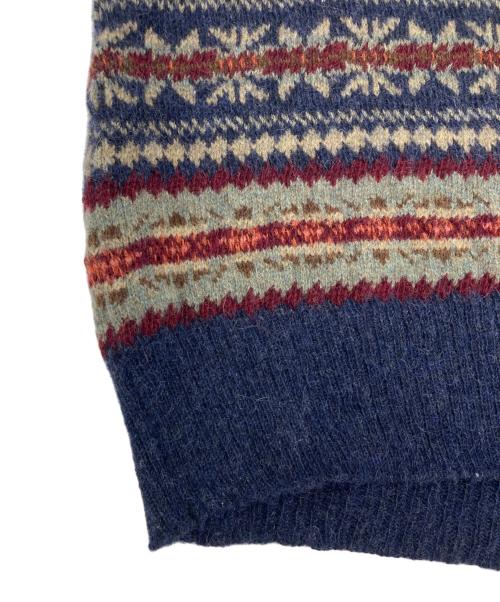 POLO RALPH LAUREN（ポロ・ラルフローレン）POLO RALPH LAUREN (ポロ・ラルフローレン) 総柄アルパカ混ニットベスト ネイビー サイズ:SIZE Lの古着・服飾アイテム