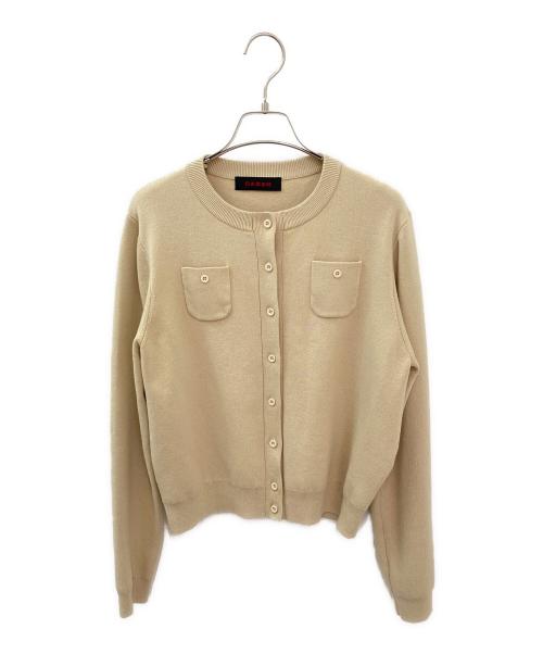 CABAN（キャバン）CABAN (キャバン) コットンカシミヤ クルーネックカーディガン アイボリー サイズ:Sの古着・服飾アイテム