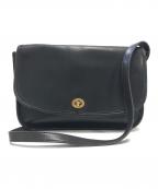 COACHコーチ）の古着「ターンロックシティショルダーバッグ」｜ブラック