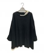 MOYURUモユル）の古着「アシンメトリワイドニット」｜ブラック