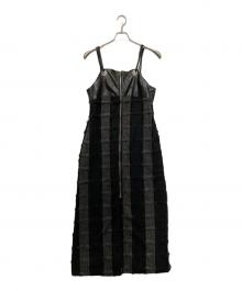 sa hara（サハラ）の古着「異素材切キャミワンピース」｜ブラック