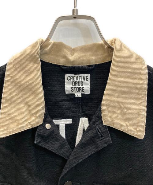creative drug store（クリエイティヴドラッグストア）CREATIVE DRUG STORE (クリエイティヴドラッグストア) カバーオール ブラック サイズ:SIZE Lの古着・服飾アイテム
