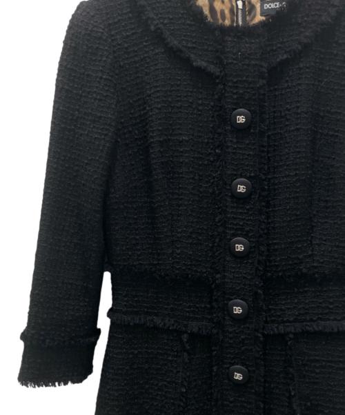 DOLCE & GABBANA（ドルチェ＆ガッバーナ）DOLCE & GABBANA (ドルチェ＆ガッバーナ) ツイードワンピース ブラック サイズ:36の古着・服飾アイテム